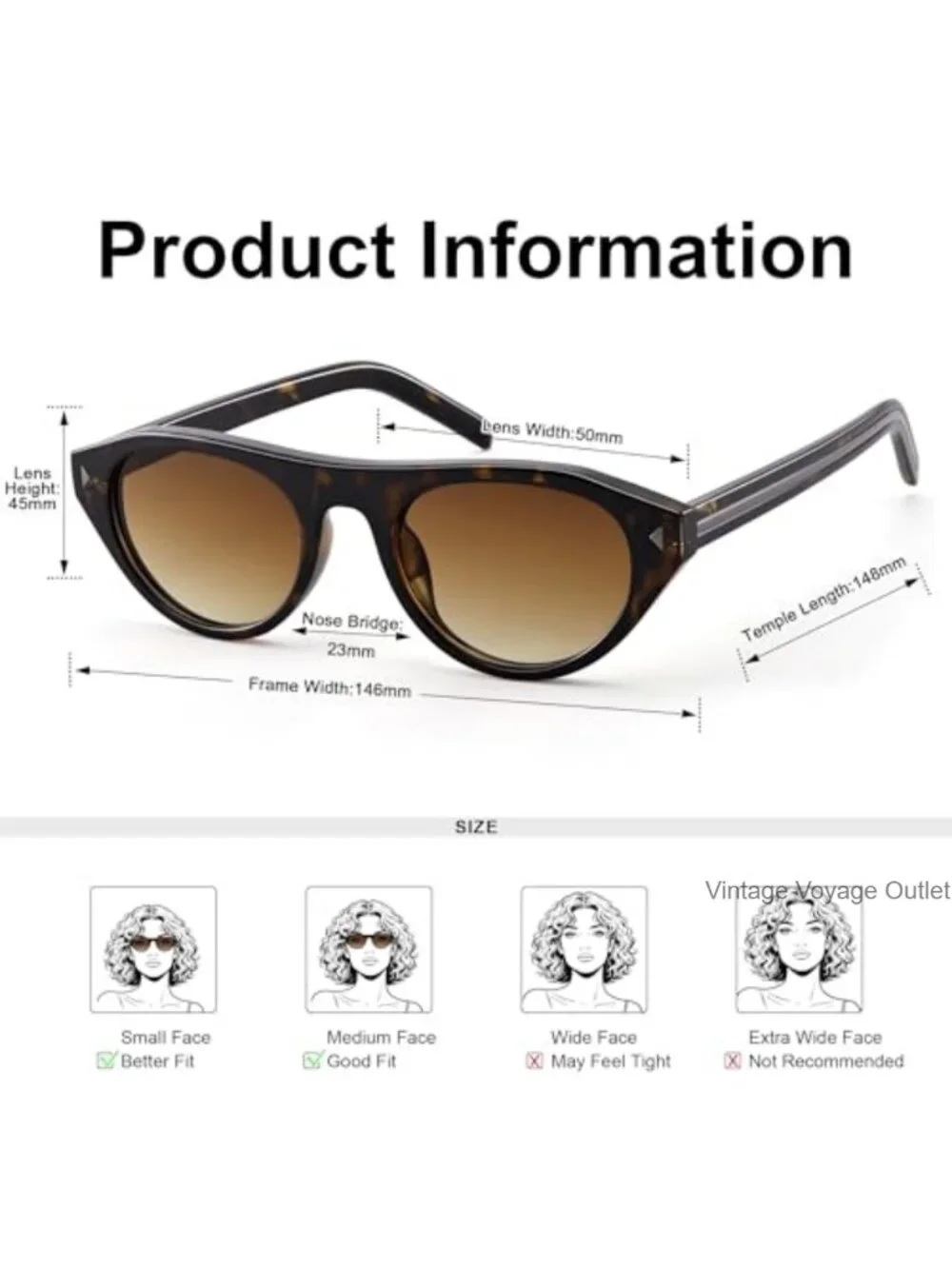 Retro Cat Eye Sunglasses UV400 Lightweight Narrow Oval Shades for Women